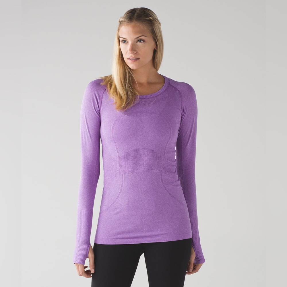 Lululemon Swiftly Tech Long Sleeve Crew Heathered Moonlit Magenta